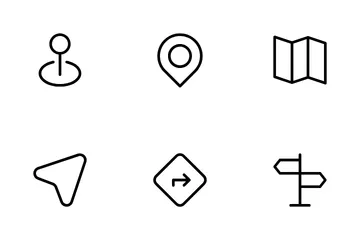 Ubicación y mapa Paquete de Iconos